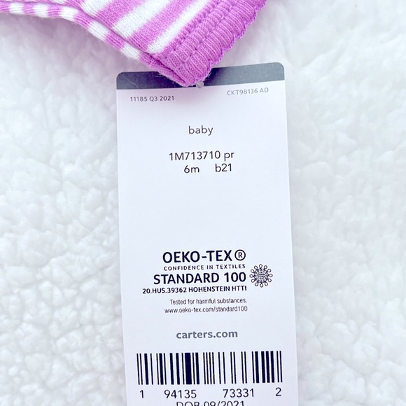 Carter’s girls 6 month owl pajama- lilac purple and white - Picture 5 of 6